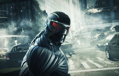 Crysis Обои на телефон человек в черной маске и черном шлеме