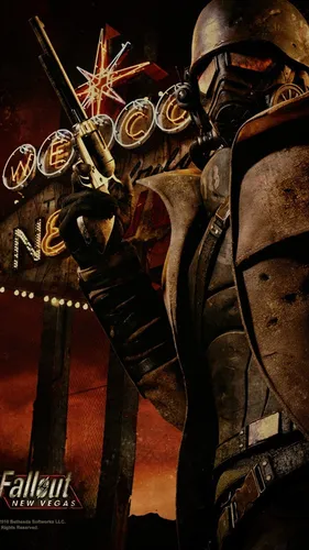 Fallout 4 Обои на телефон постер фильма с человеком, держащим пистолет
