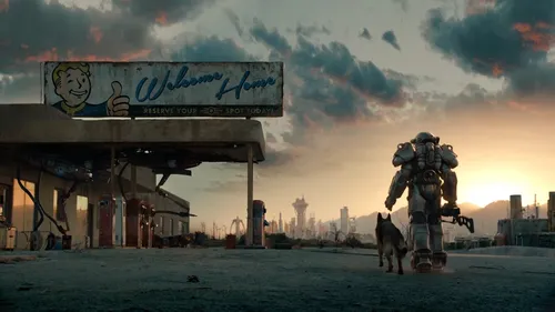 Fallout 4 Обои на телефон человек в одежде, держащий пистолет перед табличкой