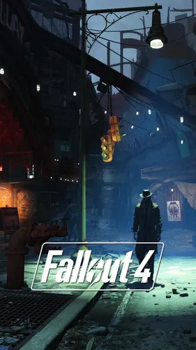 Fallout 4 Обои на телефон уличный знак на городской улице