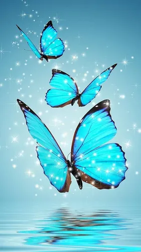 Интерактивные Обои на телефон группа бабочек, летающих в воздухе
