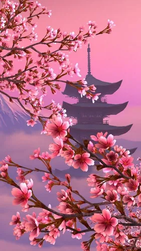 Высокое Качество Обои на телефон дерево с розовыми цветами