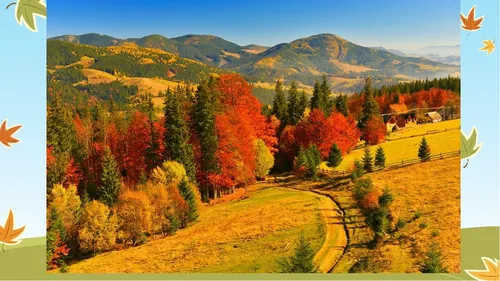Осень Картинки пейзаж с деревьями и горами