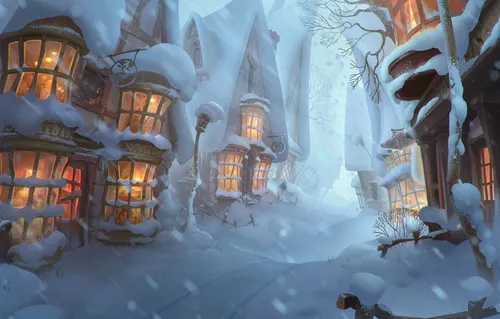 Зима Картинки заснеженный дом