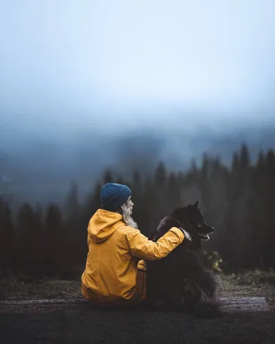 Со Смыслом Без Слов Картинки человек, сидящий на земле с собакой