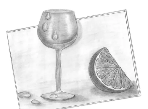 Карандашом Картинки рисунок стакана и скалы