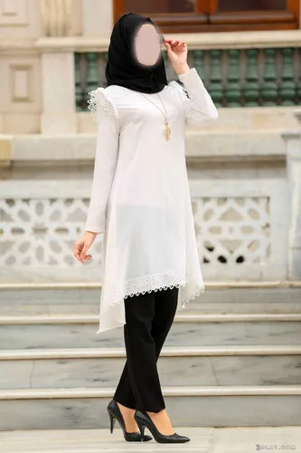 Мусульманские Картинки женщина в белом платье и черной шляпе