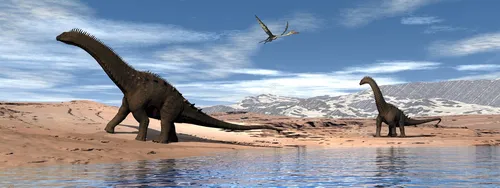 Динозавры Картинки пара динозавров в пустыне