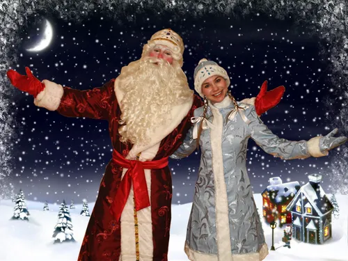 Деда Мороза Картинки мужчина и женщина в одежде санты