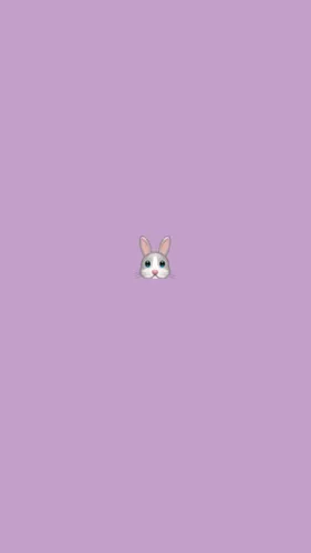 Няшные Обои на телефон кролик на фиолетовом фоне
