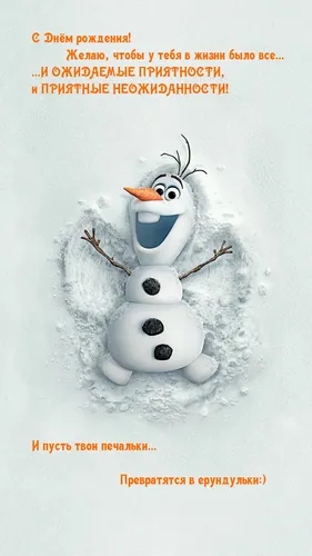 Смешные С Днем Рождения Картинки снеговик с усами