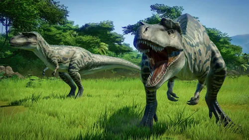 Динозавров Картинки группа динозавров, бегущих по травянистому полю