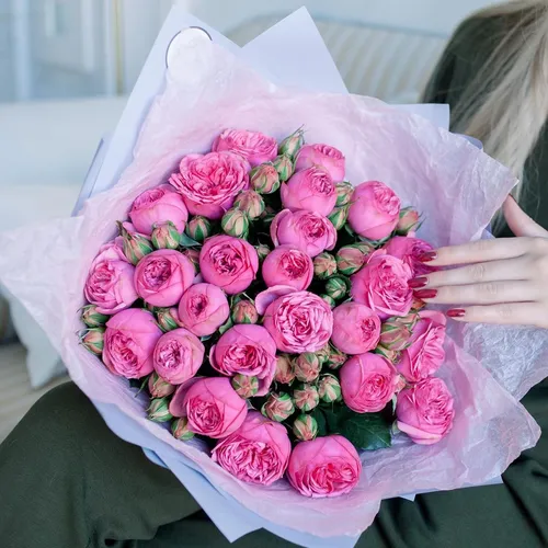 Цветы Фото букет розовых роз