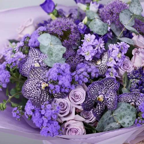 Цветы Фото букет фиолетовых цветов