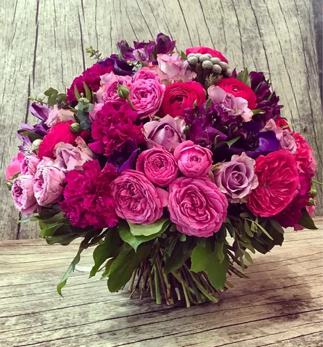 Красивые Цветы Картинки букет розовых и фиолетовых цветов