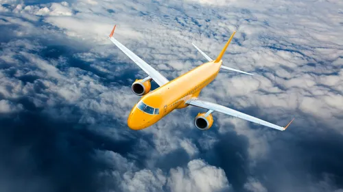 Картинка Самолет Картинки желто-синий самолет, летящий в небе