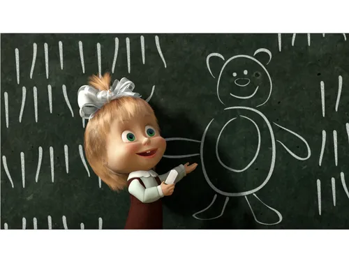 Маша И Медведь Для Печати Картинки кукла с рисунком на доске
