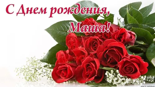 Маша С Днем Рождения Картинки букет красных роз