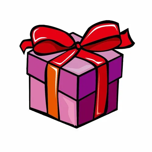 Подарок Картинка Картинки фиолетовая коробка с красной лентой