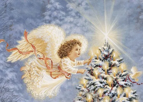 Мод Хамфри, Рождественский Сочельник Картинки ребенок в белом платье