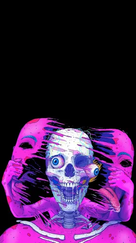 Скелеты Обои на телефон фиолетовый и белый череп