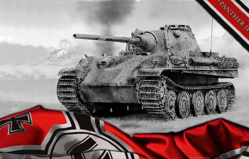 Танк Тигр Обои на телефон танк с флагом