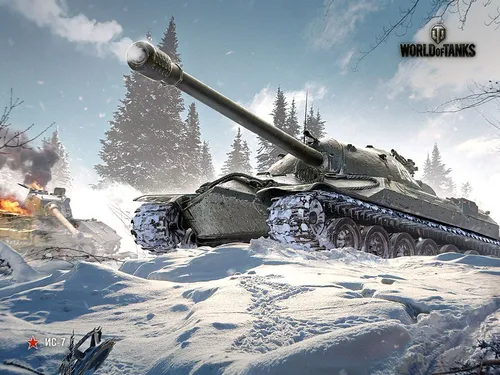 Танк Тигр Обои на телефон видеоигра, показывающая танк и боевой корабль в снегу