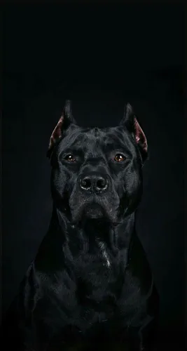 Хулиганские Обои на телефон черная собака с карими глазами