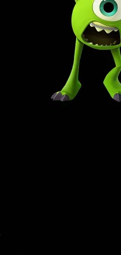Корпорация Монстров Обои на телефон зеленая лягушка на черном фоне