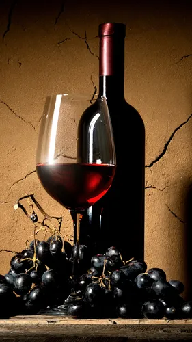 С Вином Обои на телефон бутылка вина и винограда