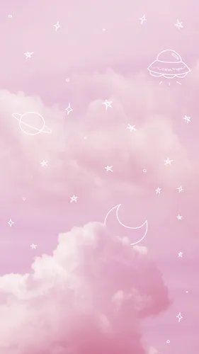 Очень Милые Обои на телефон розовый фон с белыми звездами на фоне озера Ретба