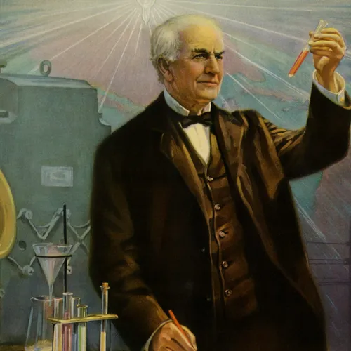Томас Альва Эдисон, Эдисона Фото мужчина, держащий палку
