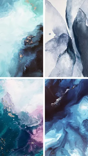 2019 Года Обои на телефон коллаж из разноцветных айсбергов