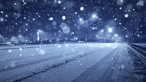 Аниме Зима Обои на телефон дорога со снегом на обочине