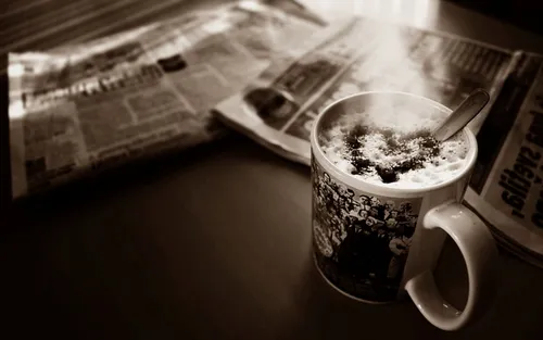 Газета Обои на телефон чашка кофе с ложкой