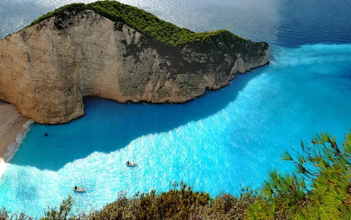 Греция Обои на телефон пляж с большой скалой