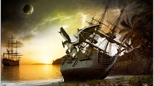 Пираты Обои на телефон пиратский корабль в воде