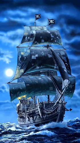 Пираты Обои на телефон космический корабль в воде