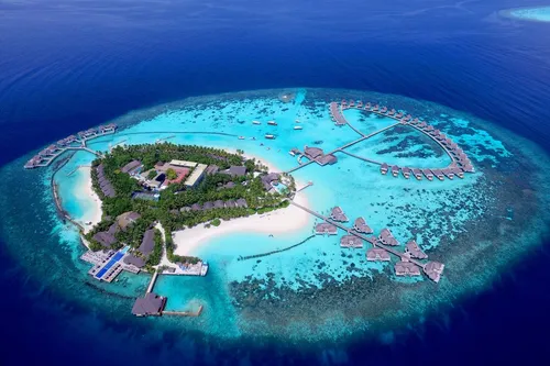 Мальдивы Фото вид с воздуха на пляж и город