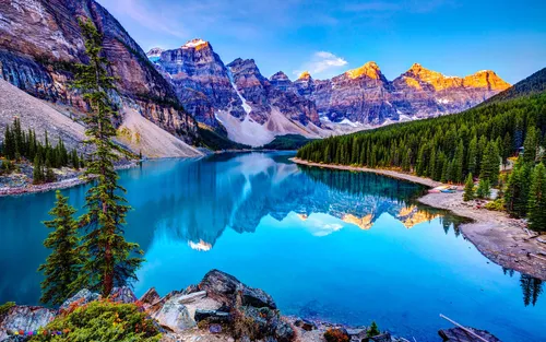 Природа Фото озеро в окружении гор