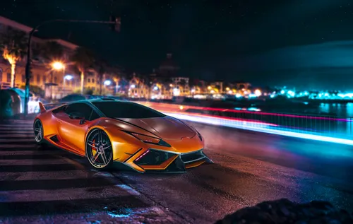 Lamborghini Huracan Обои на телефон спортивный автомобиль, движущийся по дороге