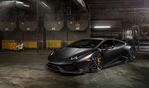 Lamborghini Huracan Обои на телефон черный спортивный автомобиль в гараже
