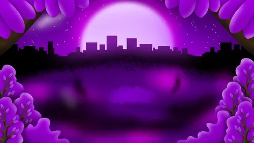 Для Авы Фото городской пейзаж с фиолетовыми цветами