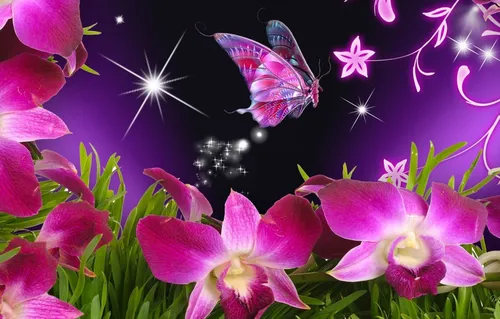 Красивые Андроид Обои на телефон бабочка на цветке