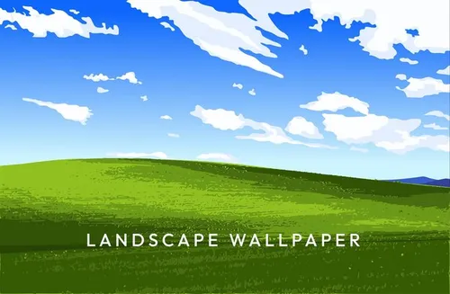 Windows Xp Обои на телефон травянистое поле с голубым небом и облаками