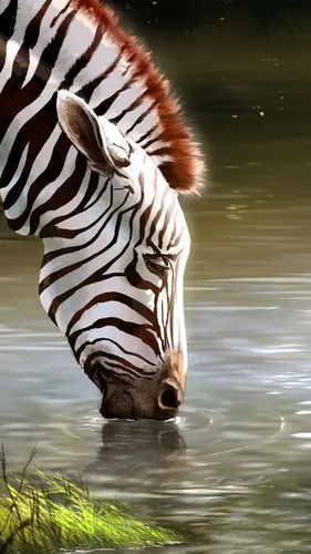 Зебра Обои на телефон питьевая вода зебры