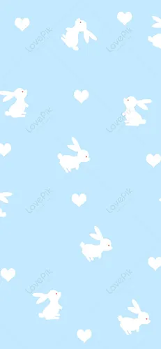 Маленького Размера Обои на телефон синий фон с белыми кроликами