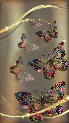 Обоиа Аниме Обои на телефон потолок с бабочками