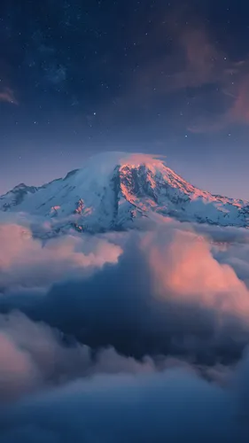 Обоиа Аниме Обои на телефон гора с облаками в небе
