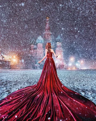 Красивые Фото человек в красном платье
